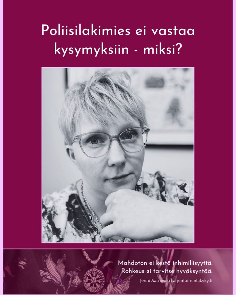 Poliisilakimies ei vastaa kysymyksiin - miten kansalaisen oikeusturva voi toteutua?